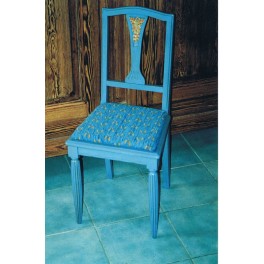 Chaise bleu-vert assise tissu